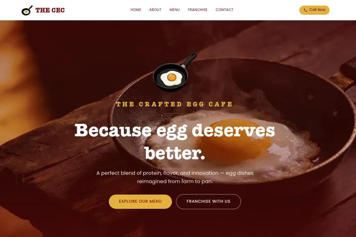 The Crafted Egg — Restaurant & Cafe website by KnownClick